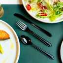 Black Plastic Forks, Disposable Forks Heavy Duty, Heat Resistant Disposable Cutlery for Parties, Picnics, and Everyday Use, Pack of 150