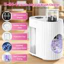 Electric Makeup Brush Cleaner Machine, Automatic Cleaning Fast Drying | 3-IN-1 1200RPM High-speed Spinning, Adjustable Timer, LED Display, 7 Slots for All Brush Sizes, USB Powered, Pure White