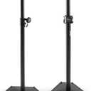 On-Stage SMS6600-P Hex-Base Monitor Stands Pair(Height-Adjustable Pedestal Studio Speaker Stands, Locking Pin, Hexagonal Base, Steel Construction, Nonslip Rubber Feet, Optional Floor Spikes, Black)