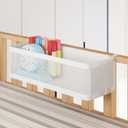 Bedside Caddy Shelf for Bunk Bed, Office Cubicle Walls, Crib Rails, Dorm Bed College Dorm Room Essentials Bed Shelf for Cell Phone Headphone Magazine Snacks(White, L13.78in*W5.12in*H3.94in)