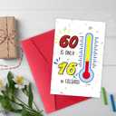 6 x Funny 60th Birthday Card for Women Men, – “60 Is Only 16 in Celsius” Hilarious Milestone Age Card Gifts for Him Her, Cool 60 Years Old Bday Decorations for Dad Mom Grandpa Grandma, 8x5.3 inches