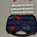 FOLIV 260PCS Concrete Screws with Drill Bit, 1/4 3/16 Concrete Screw Assortment Kit, Flat & Hex Head Masonry Block Brick Cement Screws and Anchors, Diamond Point, Length from 1-1/4 to 2-1/4