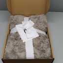 UGG Adalee Faux Fur Throw Blanket Luxury Lightweight Cozy Soft Throw for Couch Bed or Chair Hypoallergenic Machine Washable Double-Sided Fluffy Blanket Home Decor, 50-inch x 70-inch, Oyster Brown