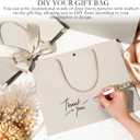 Silkfly 12 Pcs Thank You Gift Bags with Handle 12x10x4'' Welcome Elegant Gifts Bag with Bow Ribbon for Mother's Day Wedding Graduation Bridesmaid Baby Shower Birthday Housewarming (Champagne)