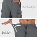 Men's Cargo Shorts Quick Dry Lightweight Stretch Hiking Shorts for Men with 5 Pockets No Lining (Gray, L)