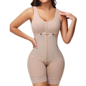 SHAPSHE Fajas Colombianas Moldeadoras Full Body Shaper Postparto Post Surgery Stage 2/3 Tummy Control Compression Garment (X-Small, Tan)