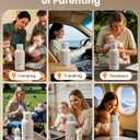 Portable Bottle Warmer for Travel, 2.5 Min Fast Heating for Breast Milk and Formula, Portable Milk Warmer with 10400mAh Long Battery, 17oz Large Capacity, Fast Charging Baby Bottle Warmer