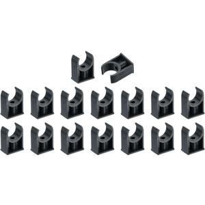 uxcell 16Pcs PVC Water Pipe Clamps Clips, U-Shaped Tubing Hose Buckles, Irrigation Tube Holder for 25mm OD for TV Trays Tubing Hose Hanger Support Tubing, Black