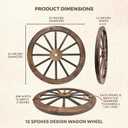 Rustic Western 24" Wood Wagon Wheel Decor, Fully Painted 1.2" Thick Farmhouse Country Barn Wall Art, 12-Spoke Sturdy Wood with Protective Coating for Indoor & Outdoor Display, Great Holidays Gift | Western Wall Art