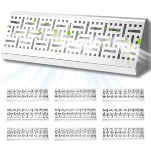 Aremae 10 Pack Baseboard Register Vent 15 Inch - RoundFlow Design for Maximum Air Flow - Smooth-Glide Air Adjust Lever - Heavy Duty Rust-Proof Steel - Tool-Free Easy Installation