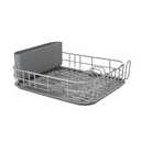 Low Profile Metal Stacking Dish Drying Rack - Space-Saving Kitchen Drainer Rack (Charcoal Gray)