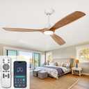 Ceiling Fans with Lights, 60 Inch Ceiling Fan with Remote/APP Control,3CCT Dimmable Light,Noiseless Reversible DC Motor,3 Solid Wood Blades,Indoor/Outdoor Ceiling Fans for Bedroom,Farmhouse,Patio