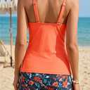 Daci Women's Underwire Tankini Swimsuit - Two Piece Tummy Control Bathing Suits with Pockets Shorts Push Up Swimwear 2026 (L)