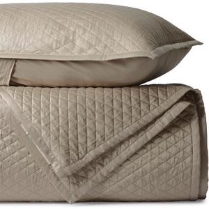 BIOWEAVES 100% Organic Cotton Quilt King Size - Diamond Stitched Quilted bedspreads - All Season Oversized Coverlet Set - GOTS Certified Bedding Set | 1 Quilt & 2 Pillow Shams, Coverlet Set - King / Cal King