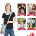 sportsnew Birthday Gifts for Women Personalized Initial Water Bottle Holder with Strap fits Most 40oz Tumbler with Handle Water Bottle Carrier Bag with Phone Pocket & Straw Topper Tumbler Accessories