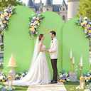 Light Sage Green Arch Cover 3 Set - 6.6FT, 7.2FT, 8FT Arch Backdrop Cover Spandex Fitted Wedding Arch Stand Covers for Baby Shower Birthday Party Bridal Shower Banquet Photo Background Decorations