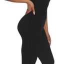 Hafailia Womens Sexy Sleeveless One Piece Jumpsuits Cutout Bodycon High Waisted Club Outfits Catsuits (Black, L)