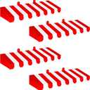 Boao 4 Pack Circus Awning Decoration 3D Stripe Cardboard Awning Carnival Wall Decor Circus Party Favors for Lemonade Stand Bakery Ice Cream Truck Bulletin Board(Red and White,Striped Style)