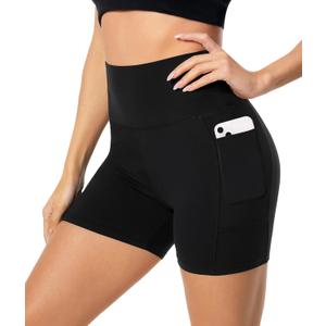 FULLSOFT 1 Pack High Waisted Biker Shorts for Women -5" Tummy Control Fitness Athletic Workout Running Yoga Gym Soft Shorts with Pockets (Black(with Pockets),Small-Medium) FULLSOFT 1 Pack High Waisted Biker Shorts for Women -5" Tummy Control Fitness Athletic Workout Running Yoga Gym Soft Shorts with Pockets (Black(with Pockets),Small-Medium)