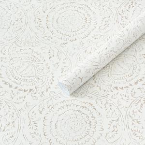 Heroad Boho Peel and Stick Wallpaper Modern Floral Wall Paper Neutral Beige Contact Paper Self Adhesive Removable Renter Friendly Wallpaper for Bedroom Living Room Shelf Liner Vinyl 17.3'' x 197''