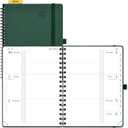 POPRUN Planner 2025-2026, Horizontal Weekly Notebook Jul.25-Jun.26 (Medium 6.75''x 8.75''), Academic Calendar Book with Monthly Tabs, Spiral Soft Cover, Inner Pocket, 100 GSM - Army Green