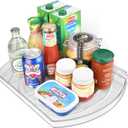 FIRJOY Lazy Susan Turntable for Refrigerator, Square Turntable Organizer for Fridge Cabinet, Pantry, Countertop | 16.5" x 11.1" (Rectangle 1 Pack - Clear)