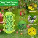 Sancodee 4 Pack Upgraded Wasp Trap Outdoor Hanging, Carpenter Bee and Hornet Catcher, Reusable Yellow Jacket Trap with Bait Reservoir, Bee Killer and Wasp Catcher for Outside (Green)