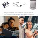 Missfive Premium Folding Foldable Reading Glasses for Men Women Blue Light Blocking, Super-Thin Portable Travel Pocket Readers with Durable Metal Case, Clear Frame, 1.5x