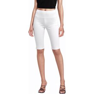 Hybrid & Company Womens Super Comfy Stretch Pull On Millennium Twill Capri Shorts (X-Large, Bermuda-white)