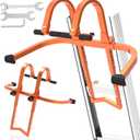 2 in 1 Ladder Stabilizer & Ladder Hook for Roof Ridge, Heavy Duty Ladder Roof Hooks with Rubber Grip T-Bar, Secure and Stable Ladder Standoff Arms for Roof Gutter with Anti-Slip Rubber Feet