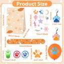 132pcs Blue Dog Party Favors, Blue Orange Dog Paw Birthday Decorations Supplies, Puppy Paw Stamps Balloons Gift Bags Key Chains Slap Bracelets DIY Sticker Goodie Bag Filler for Birthday