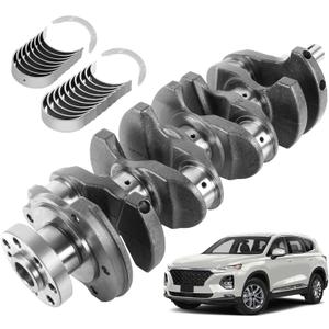 Engine Crankshaft and Bearings kit Compatible with Hyundai Santa Fe Sonata Tucson Kia Optima Sorento Sportage 2.4L, Replace 23111-2G200 23111-2G230