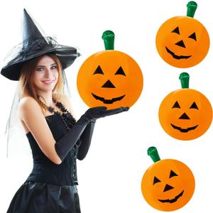 The Dreidel Company Halloween Pumpkin Inflatable Decorations, 16" Tall, Halloween Pumpkin Toy (3-Pack)