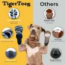 DOK TigerToes Premium Non-Slip Dog Socks for Hardwood Floors - Extra-Thick Grip that Works Even When Twisted - Prevents Licking, Slipping, and Great for Dog Paw Protection (Breezy Blue, Large)