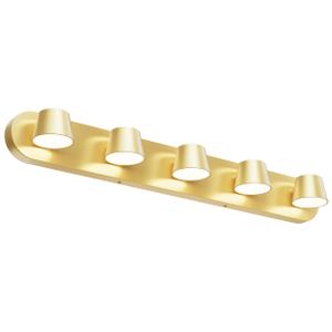 URSOLA Bathroom Lighting Fixtures Over Mirror, 5 Light Bathroom Vanity Light, LED Gold Bathroom Light Fixtures Up and Down Rotatable Dimmable 34 inch