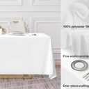 Surmente 5 Pack White Rectangle Tablecloth 90 x 132-inch Rectangular Polyester Table Cloth for Weddings, Banquets, or Restaurants