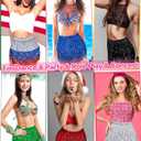 qikqik Sequin Skirt for Women Sparkly Skirt Tassel Skirts Halloween Sequin Fringe Skirts Belly Dance Glitter Rave Outfit Wrap