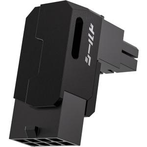 EZDIY-FAB Shield Series 8-Pin PCIe GPU Power Adapter,90-Degree Angled Connector, Aluminum Design for Graphics Cards  Reverse Type,Black-1 Pack