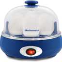 Elite Gourmet EGC322CBL Easy Egg Cooker Electric 7-Egg Capacity, Soft, Medium, Hard-Boiled Egg Cooker with Auto Shut-Off, Measuring Cup Included, BPA Free, Classic Blue