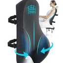 Teemour High Back Support Pillow for Office Chair, Fully Support Back Cushion - Memory Foam Lumbar Support Pillow for Offfice Chair, Desk, Gaming Chair, Promotes Posture Pain Relief Adjustable Straps