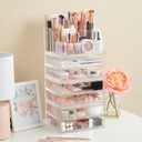 STORi Chloe Space-Saving Clear Drawer Organizer (4 Wide Drawers) Sort Office, Kitchen, Beauty Supplies, Makeup, Pens, Jewelry, Stationary, Made in USA