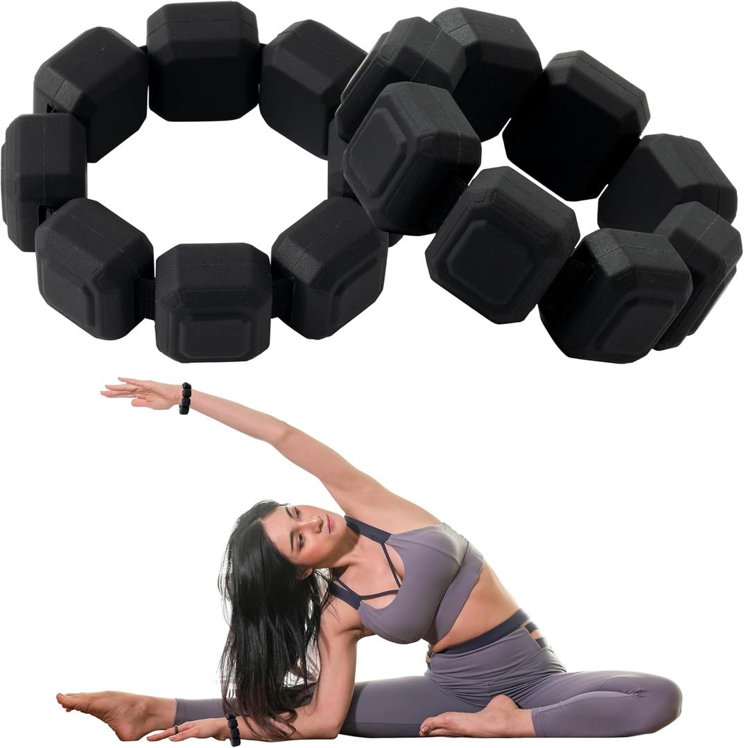 Wrist Ankle Weights Bracelets for Women - Set of 2 (0.33lb Each) Wearable Silicone Workout Weighted Bracelets, Waterproof Strength Training Bangles for Walking, Running, Yoga, Pilates, Aerobics (Black)