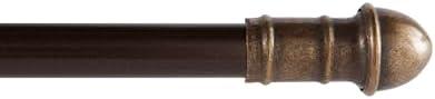 Kenney Dresden 7/16" Adjustable Decorative Café Curtain Rod, 48-84", Oil Rubbed Bronze (387/38)