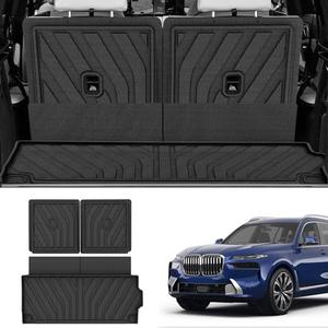 for 2019-2024 2025 2026 X7 (G07) Cargo Liner & Backrest Mat: AOMSAZTO Fit for 2019-2024 2025 2026 BMW X7 All Weather Cargo Liner Anti Skid TPE Trunk Liner, Black