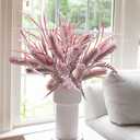 7 PCS Artificial Fall Stem Fake Plants, 26 in Fake Leaves Autumn Greenery Branches Fall Flowers Faux Foliage DIY Stems for Vase Thanksgiving Home Kitchen Office Indoor Centerpiece Table Decoration (Purple)