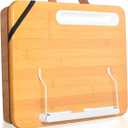 Portable Lap Desk with Phone Holder and Device Ledge and Clips for Book Reading Stand - Fits up to 15.6 Inch Laptops