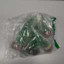 4Pcs Mini Christmas Trees with Light Small Artificial Bottle Brush Trees with Wooden Base Miniature Pine Tree Table Top Decoration for Party Home Xmas Holiday