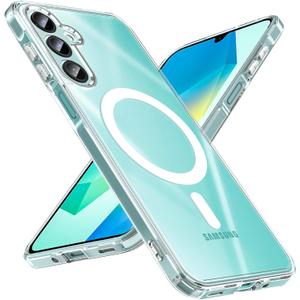 Fin2feel for Samsung Galaxy A16 5G Case, Compatible with MagSafe, Magnetic Military Shockproof Translucent Matte Back Phone Cover for Samsung Galaxy A16 (Clear)