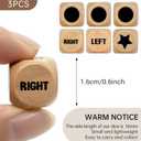 5 x Left Right Center Game Dice 16mm Wooden Dice with Drawstring Bag,Standard Size 6 Sided for Left Right Center Game Dice Accessorie,Easy to Store and Carry (Upgraded 3 Pcs dice)