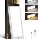 EZVALO 3000mAh Under Cabinet Lighting, 150LM Utral Bright Motion Sensor Light, Rechargeable Magnetic Under Counter Lights for Kitchen, Dimmable Closet Light with 3-Inch Ultra-Wide Panel